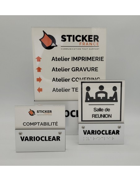 PLAQUE DE PORTE VARIOCLEAR 105x100mm Argent brossé