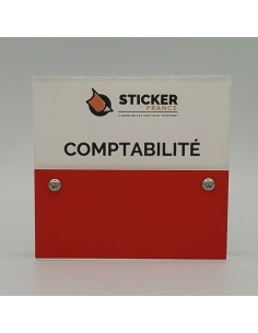 PLAQUE DE PORTE VARIOCLEAR 105x100mm ROUGE/BLANC