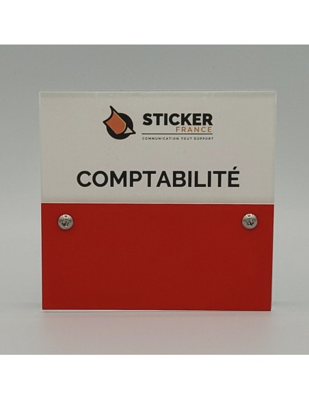 PLAQUE DE PORTE VARIOCLEAR 105x100mm ROUGE/BLANC