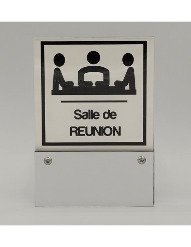 PLAQUE DE PORTE VARIOCLEAR 105x150mm ARGENT/NOIR