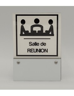 PLAQUE DE PORTE VARIOCLEAR 105x150mm BLANC/NOIR