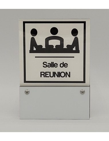 PLAQUE DE PORTE VARIOCLEAR 105x150mm BLANC/NOIR
