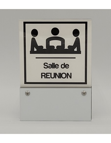 PLAQUE DE PORTE VARIOCLEAR 105x150mm BLANC/NOIR