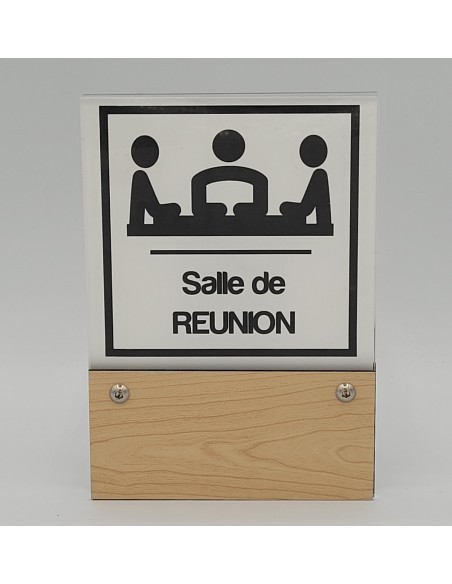 PLAQUE DE PORTE VARIOCLEAR 105x150mm BOIS CLAIR