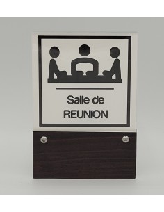 PLAQUE DE PORTE VARIOCLEAR 105x150mm BOIS FONCÉ