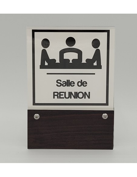 PLAQUE DE PORTE VARIOCLEAR 105x150mm BOIS FONCÉ