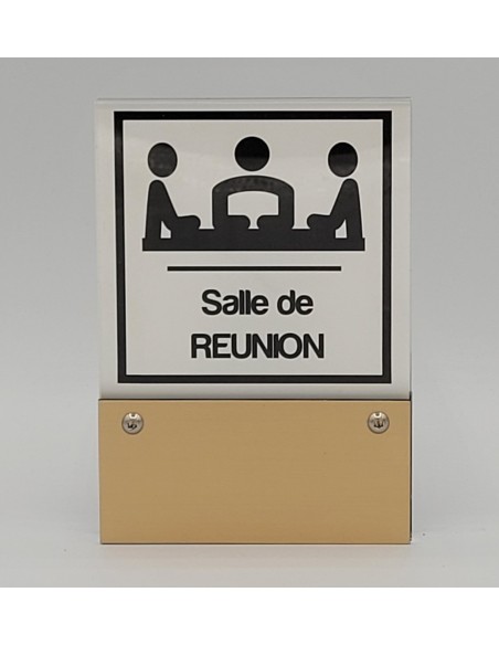 PLAQUE DE PORTE VARIOCLEAR 105x150mm OR BROSSÉ