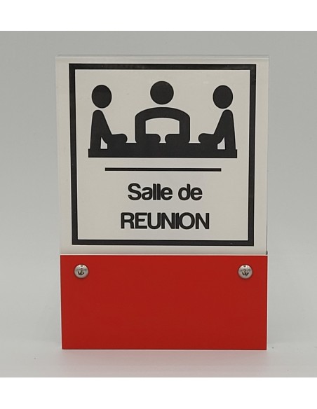 PLAQUE DE PORTE VARIOCLEAR 105x150mm ROUGE/BLANC
