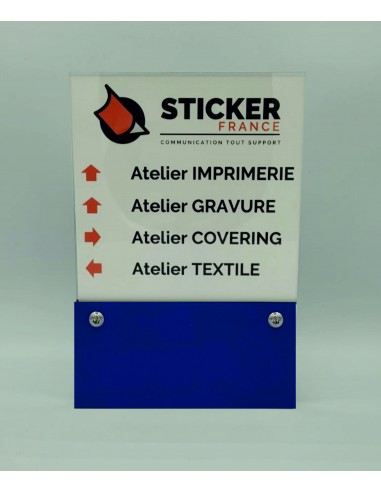 PLAQUE DE PORTE OU RÉPERTOIRE VARIOCLEAR 180x270mm BLEU/BLANC