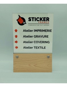 PLAQUE DE PORTE OU RÉPERTOIRE VARIOCLEAR 180x270mm BOIS CLAIR/NOIR