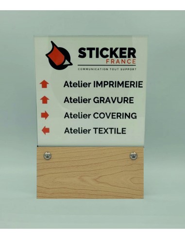 PLAQUE DE PORTE OU RÉPERTOIRE VARIOCLEAR 180x270mm BOIS CLAIR/NOIR