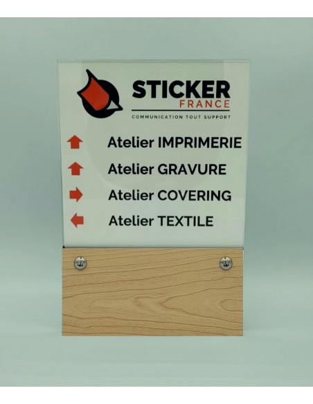 PLAQUE DE PORTE OU RÉPERTOIRE VARIOCLEAR 180x270mm BOIS CLAIR/NOIR
