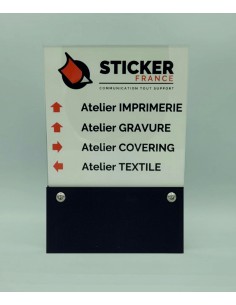 PLAQUE DE PORTE OU RÉPERTOIRE VARIOCLEAR 180x270mm NOIR/BLANC