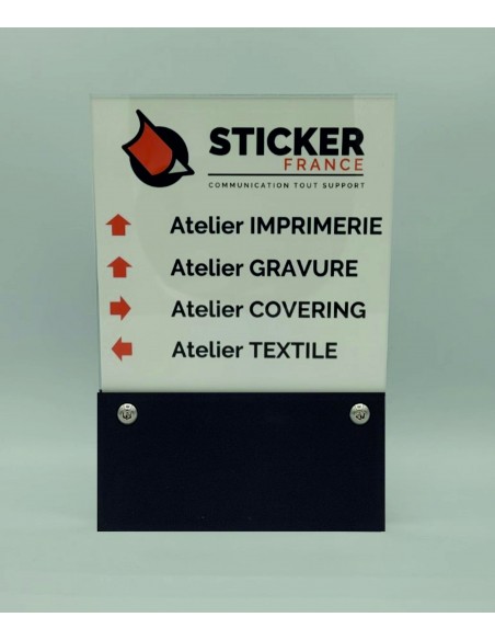 PLAQUE DE PORTE OU RÉPERTOIRE VARIOCLEAR 180x270mm NOIR/BLANC