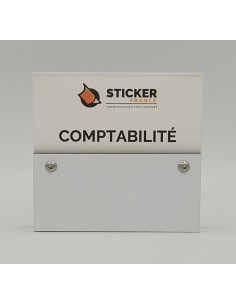 PLAQUE DE PORTE VARIOCLEAR 105x100mm BLANC/NOIR