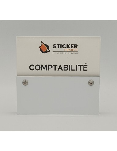 PLAQUE DE PORTE VARIOCLEAR 105x100mm BLANC/NOIR