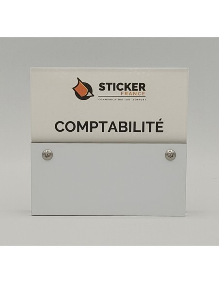 PLAQUE DE PORTE VARIOCLEAR 105x100mm BLANC/NOIR