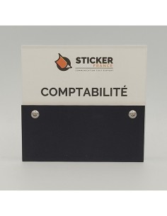 PLAQUE DE PORTE VARIOCLEAR 105x100mm NOIR/BLANC