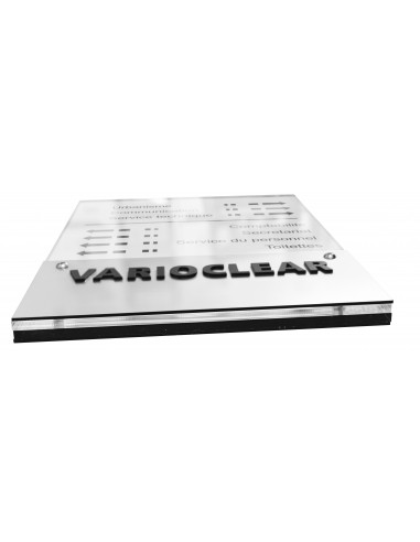 PLAQUE RÉPERTOIRE VARIOCLEAR 210x350mm ARGENT BROSSÉ/ NOIR