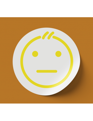 pastille smiley jaune adhésif gommette
