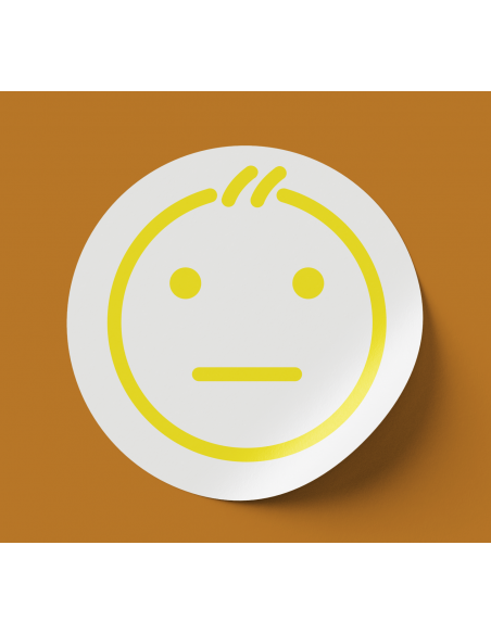 pastille smiley jaune adhésif gommette