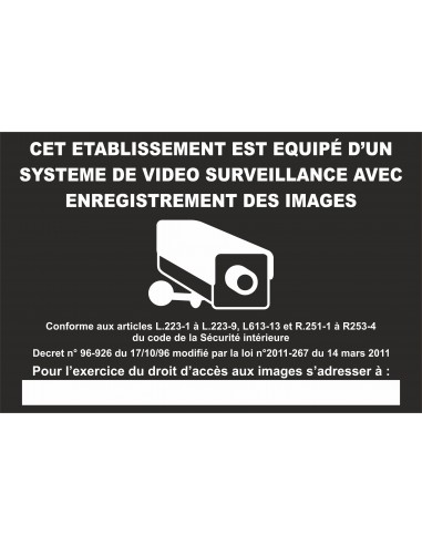 Sticker ou plaque Vidéosurveillance