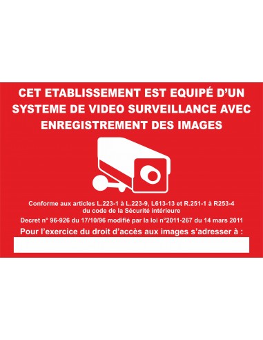 Sticker ou plaque Vidéosurveillance