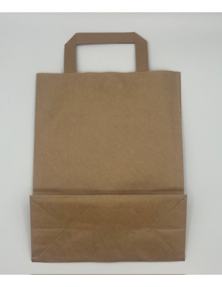 Sac kraft brun personnalisé – Poignées plates